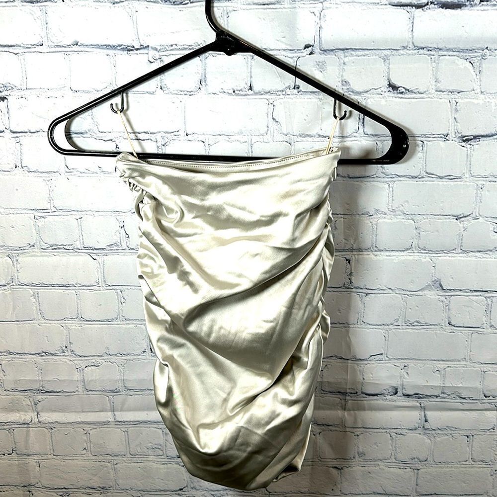 👚 Aritzia Wilfred Allusion Strapless Top - Silver (Size 00)